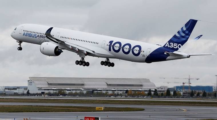 Airbus A350-1000 tekee ensilenon