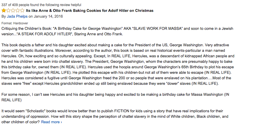 مردم از این کتاب کودکان درباره بردگان خوشحال که در حال پختن کیک هستند خشمگین هستند