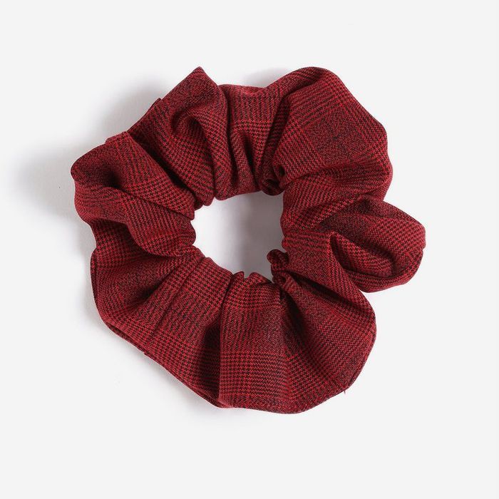 Topshop Red Check Scrunchie