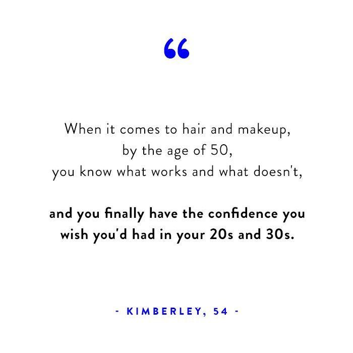 Unser Pull-Zitat „Wenn es um Haare und Make-up geht, wissen Sie im Alter von 50 Jahren, was funktioniert und was nicht