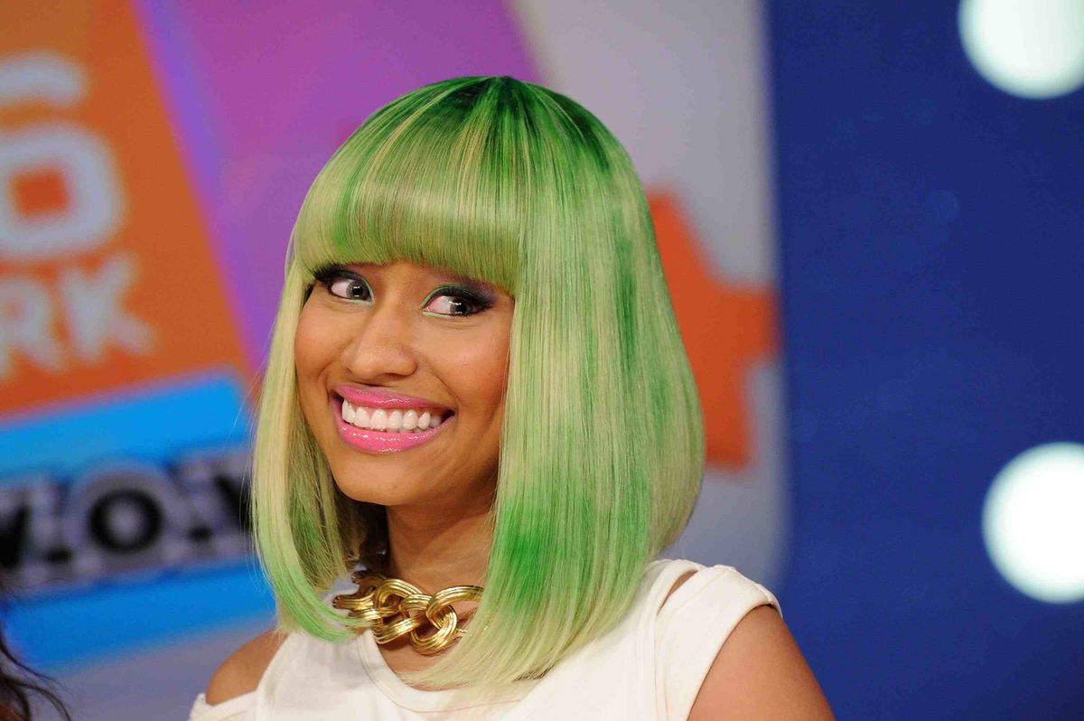 Nicki Minaj med grønt hår