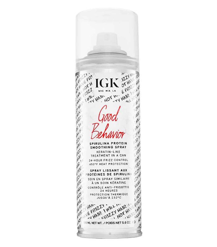 a / w kirpimo tendencijos: „IGK Hair Good Behavior Spirulina Protein Smoothing Spray“