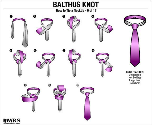 formas elegantes de atar una corbata: cómo hacer un nudo Balthus