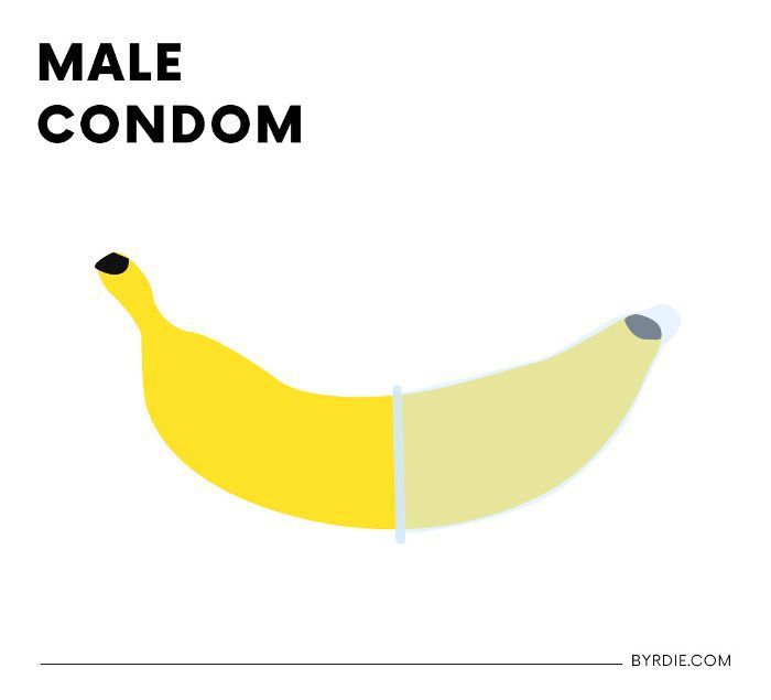 바나나에 콘돔의 그림