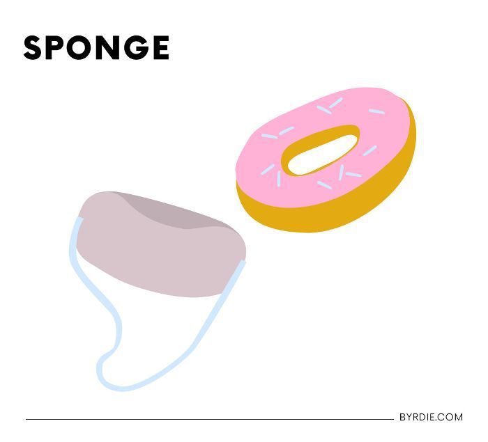 피임 스폰지와 뿌린 도넛의 그림