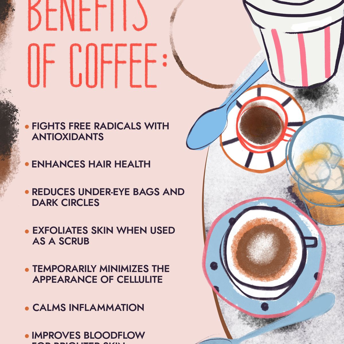 יתרונות היופי של קפה