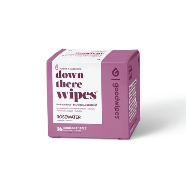 GoodWipes Flushable Da unten Rosewater Cleansing Wipes