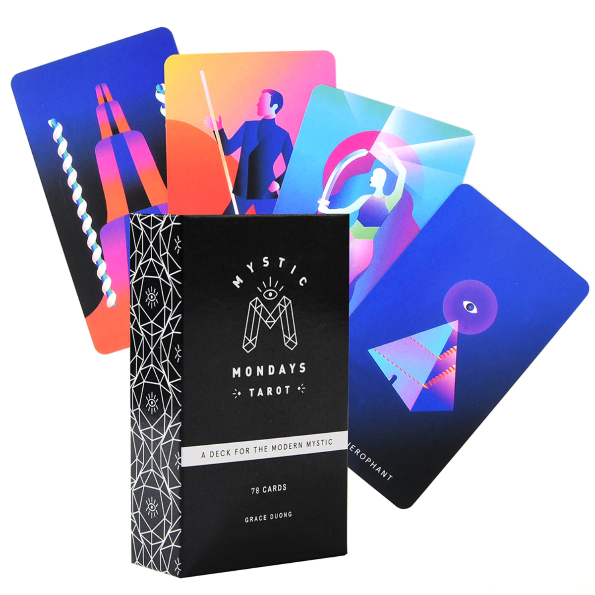 Tarotový balíček Mystic Mondays s rozloženými kartami.