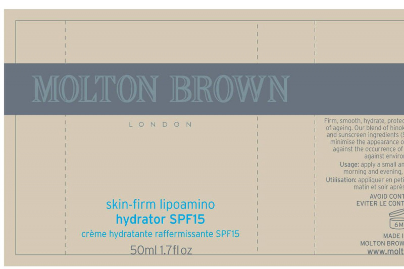 Molton Brown spevňujúca pokožka Lipoamino Hydrator SPF15