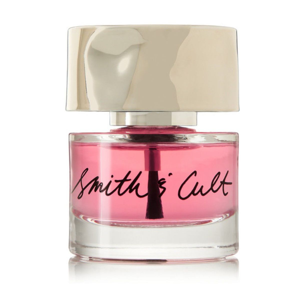 Bottiglia di base coat Smith & Cult rosa pallido su sfondo bianco.