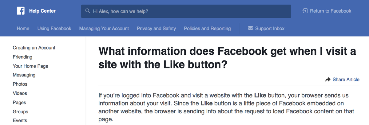 Facebook, Facebookda olmadıqda sizi necə izlədiyini izah edir