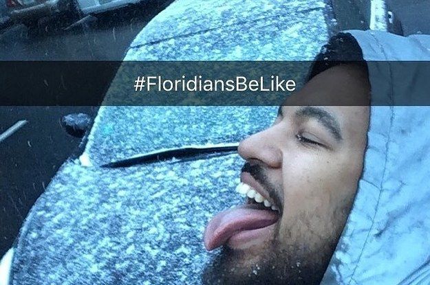 OMG, Floridoje iš tikrųjų sninga, o gyventojai apstulbę
