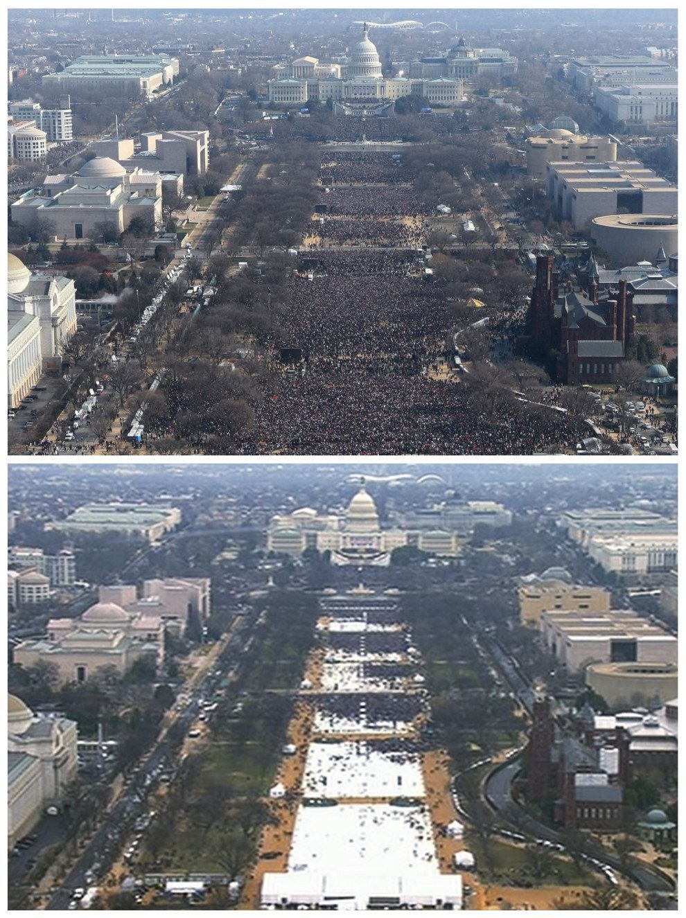 La gente sta trollando Trump con 'foto alternative' dopo averne condiviso una di inaugurazione
