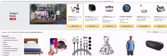 Amazonin tämän päivän tarjoussivu on täynnä vääriä tarjouksia ja valmiita alennuksia