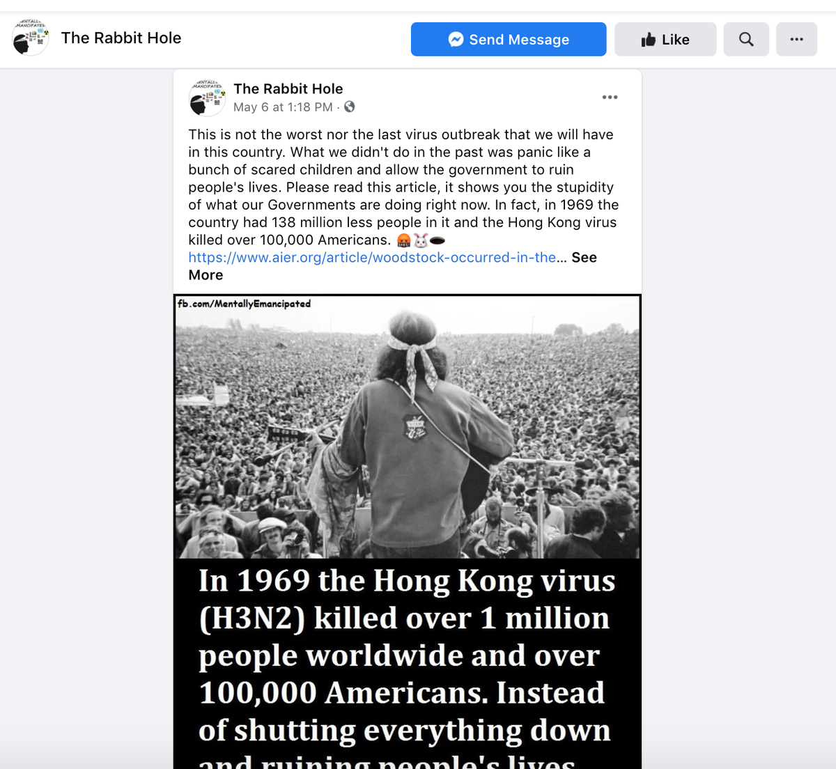 Darum spricht jeder auf Facebook über Woodstock und das Coronavirus