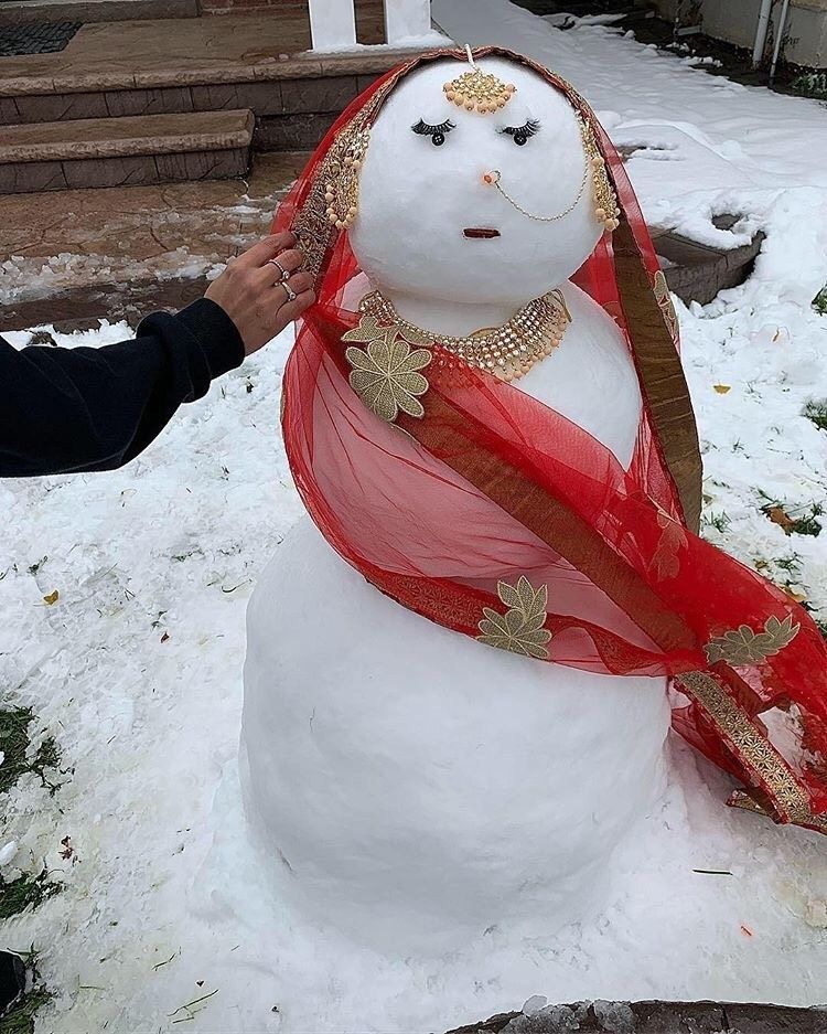 Diese indische Braut-Schnee-Frau in Brampton explodiert Twitter