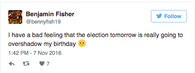 افرادی که روز تولد آنها روز انتخابات است ، از همه چیز کاملاً عصبانی هستند