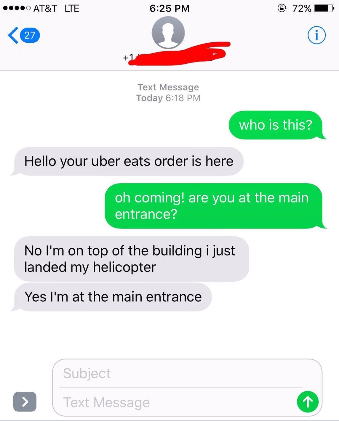 Um cara do Uber Eats Delivery enviou a esta mulher uma resposta espertinha e as pessoas estão perdendo a cabeça