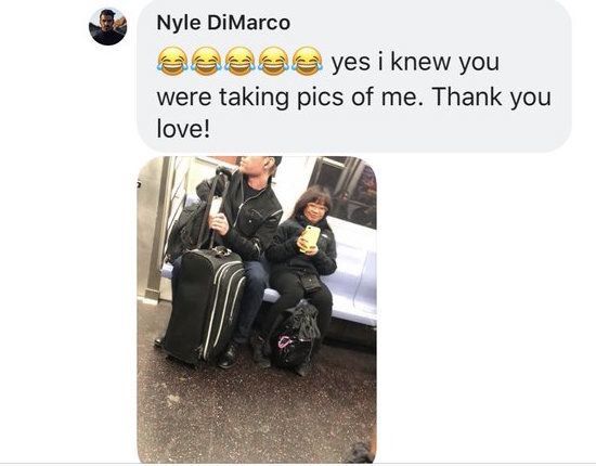 Manekenka in zmagovalec 'ANTM' Nyle DiMarco je smešno ujel žensko, ki ga je na podzemni železniški napravi fotografirala