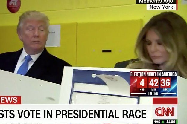 Trump nakukol do hlasovania Melania a ľudia si myslia, že je to veselé
