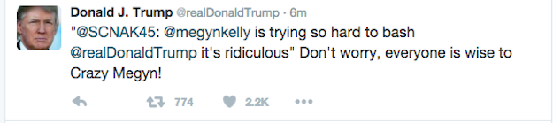 Donaldas Trumpas tiesiog pavadino Fox Megyn Kelly „Crazy Megyn“
