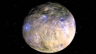 Dieser Baller Rock heißt Ceres und ist das größte Objekt im Asteroidengürtel und der der Erde am nächsten liegende Zwergplanet. Ceres ist eine mysteriöse Welt mit vielen unerklärlichen Lichtblicken und wahrscheinlich einem riesigen unterirdischen Eisvorrat.