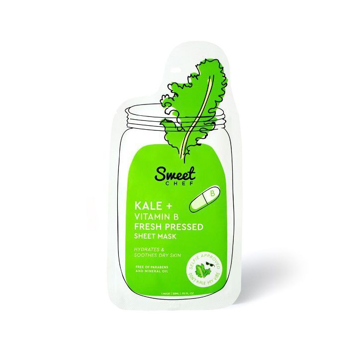 „Sweet Chef Kale“ + vitamino B šviežių presuotų lakštų kaukė