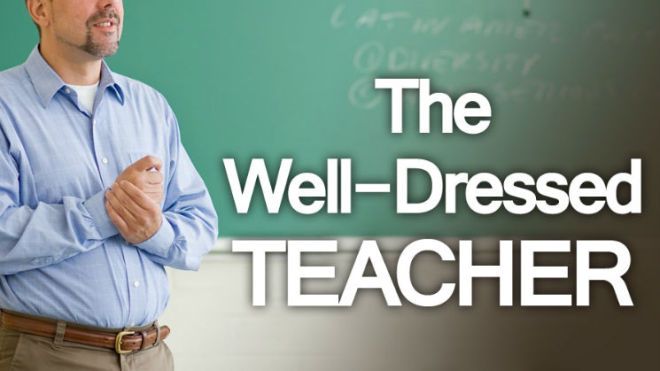 Hyvin pukeutunut opettaja-miesten vaatetus julkisille kouluille
