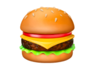 ¿A dónde debe ir el emoji de queso en la hamburguesa?
