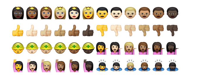 Tu so predstavljeni rasno raznoliki emojiji, ki naj bi jih Apple predstavil