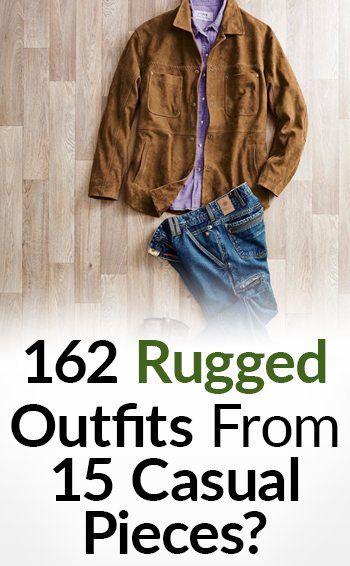 162 robustna obleka iz 15 priložnostnih kosov | Zamenljiva garderoba za moškega na prostem