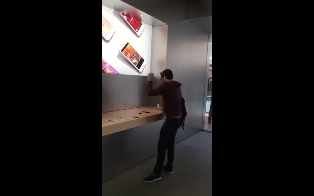 Este tipo fue arrestado después de destrozar todos los iPhones en una tienda de Apple